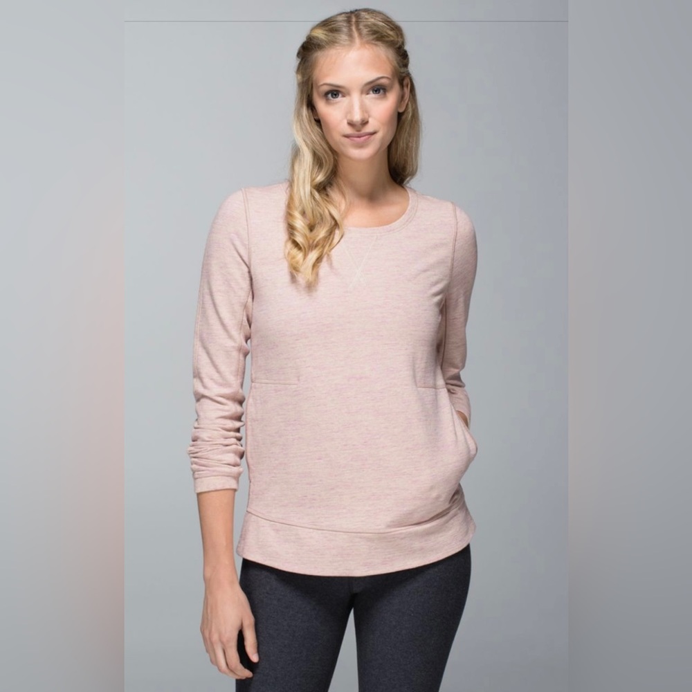 Lululemon Exhalation Pullover II Heathered Marled Mojave Magenta